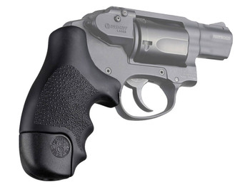 Hogue 60020 OverMolded Tamer Cobblestone Black Rubber with Finger Grooves for S&W J Frame Centennial with Round Butt, Bodyguard