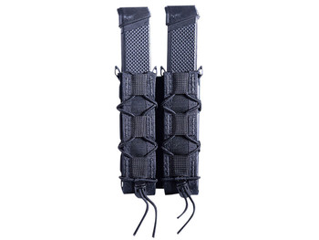 High Speed Gear 11EX02BK TACO Extended Mag Pouch Double, Black Nylon, Mounts to MOLLE & 2" Wide Belts