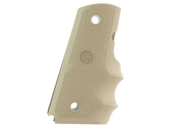 Hogue 43003 Rubber Grip Cobblestone Desert Tan with Finger Grooves for 1911 Officer