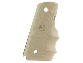 Hogue 43003 Rubber Grip Cobblestone Desert Tan with Finger Grooves for 1911 Officer