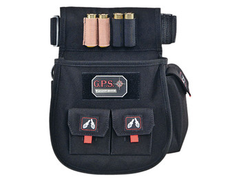 GPS Bags 1094CSP Deluxe Double Shotshell Pouch Black Polyester Waist Mount 30-52" Belt