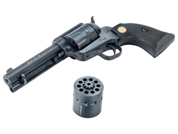 Chiappa Firearms CF340155D SAA 1873 Medium Frame 22 LR 22 WMR 10 Shot, 4.75" Blued Steel Barrel, Blued Steel Frame, Blued Cylinder, Black Polymer Grip, Exposed Hammer