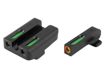 TruGlo TG13XD1PC TFX Pro Black | Green Tritium & Fiber Optic Orange Outline Front Sight Green Tritium & Fiber Optic Rear Sight