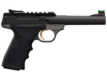 Browning 051530490 Buck Mark Plus Practical 22 LR 10+1 5.50" Tapered Bull Barrel, Matte Black Optic Ready/Serrated Steel Slide, Matte Gray Aluminum Frame, Black Ultragrip RX Grips