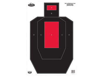 Birchwood Casey 35743 Dirty Bird IPSC Tagboard Hanging Pistol 16.50" x 24" Black/Red White Impact Splatter 3 Per Pkg
