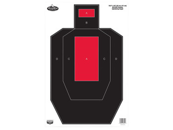 Birchwood Casey 35743 Dirty Bird IPSC Tagboard Hanging Pistol 16.50" x 24" Black/Red White Impact Splatter 3 Per Pkg