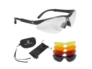 Radians T85RC T-85 Shooting Glass Kit Adult Clear/Smoke Gray/Amber/Copper/Orange Lens Polycarbonate Black Frame