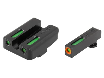 TruGlo TG13GL2PC TFX Pro Black | Green Tritium & Fiber Optic Orange Outline Front Sight Green Tritium & Fiber Optic Rear Sight