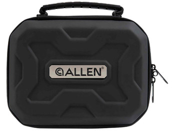 Allen 827 EXO Handgun Case Black Polymer, Molded Carry Handle, Egg Crate Foam & Lockable Zippers 7" x 5.25