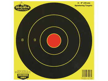 Birchwood Casey 35908 Dirty Bird 8" Bullseye Paper Hanging Universal Black/Yellow 8 Per Pkg