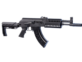 Crosman CAK1 Full Auto AK1 Air Rifle CO2 177 28 rd, Black Smooth Bore Barrel, Black Synthetic Folding Adjustable Stock w/Quad Mounting Rail System, Selector Safety
