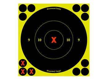 Birchwood Casey 34560 Shoot-N-C Reactive Target Self-Adhesive Paper Black/Yellow 6" X-Bullseye 60 Pack