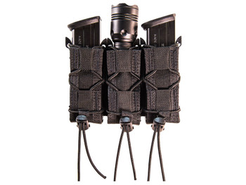 High Speed Gear 11PT03BK TACO Mag Pouch Triple Black Nylon MOLLE Belts 2" Wide Compatible w/ Pistol