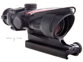 Trijicon 100219 ACOG Black Hardcoat Anodized 4x32mm Illuminated Red Horseshoe .223/5.56 BDC Reticle