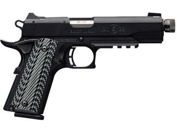 Browning 051820490 1911-22 Black Label SR Full Size 22 LR 10+1, 4.88" Stainless Steel Threaded Barrel, Matte Black Serrated Slide & Polymer Frame w/Beavertail & Picatinny Rail
