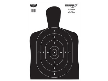 Birchwood Casey 37202 EZE-Scorer BC-27 Silhouette Paper Hanging Universal 12" x 18" Black/White 10 Pk