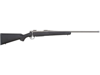 Mossberg 28135 Patriot Full Size 300 Win Mag 3+1 24" Stainless Cerakote Fluted Barrel, Stainless Cerakote Receiver Drilled & Tapped, Black Fixed Synthetic Stock, Right Hand