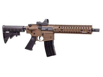 Crosman CFAR1X Full Auto R1 Air Rifle CO2 177 25rd Shot Black Flat Dark Earth Receiver Black 6 Position Stock