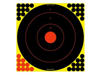 Birchwood Casey 34170 Shoot-N-C Reactive Target Self-Adhesive Paper Black/Yellow/Red 17.25" Bullseye 100 Pack