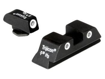 Trijicon 600227 Bright & Tough Night Sights Green/Tritium White Outline Front Sight-Green/Tritium White Outline Rear Sight Glock 20/21 Large Frame