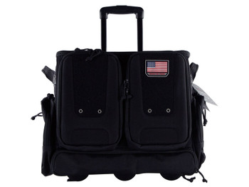 GPS Bags T2112ROBB Rolling Tactical Black 1000D Nylon Teflon Coating with Foam Cradle Holds 6 Handguns, Storage Pockets Holds 4 Additional Guns, Telescoping Handle & ATV Wheels