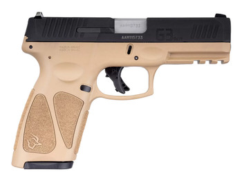 Taurus 1G3B941T G3 9mm Luger 15+1 Or 17+1 4" Matte Stainless Steel Barrel, Tan Polymer Frame With Picatinny Acc. Rail, Tenifer Matte Black Steel Slide, Re-Strike Capability, Manual Safety