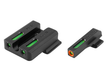 TruGlo TG13MP1PC TFX Pro Black | Green Tritium & Fiber Optic Orange Outline Front Sight Green Tritium & Fiber Optic Rear Sight
