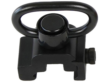 Bulldog BD886 Deluxe Push Button Swivel Black 1.25" Steel QD Rail Mount