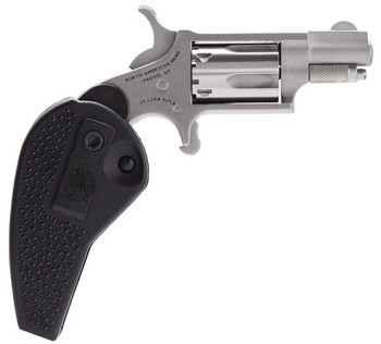 North American Arms 22LRHG MiniRevolver  22 LR 5 Shot 1.13 Barrel Overall Stainless Steel Finish Black Synthetic Holster Grip UPC: 744253000492