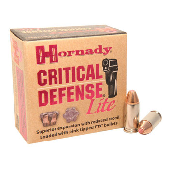 Hornady Critical Defense Lite Standard Velocity Centerfire Ammunition, 9mm Luger, Flex Tip eXpanding, 100 Grain - 25 Cartridge Box ( 25 / 1 )