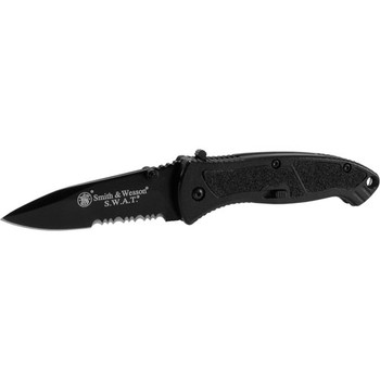 SW SWATMB Assisted 3.125 in Black Combo Blade Aluminum Hndl UPC: 028634700172