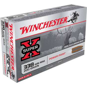 Winchester Super-X Hyper Velocity Centerfire Ammunition, 338 Win Mag, Power Point, 200 Grain - 20 Cartridge Box ( 20 / 1 )
