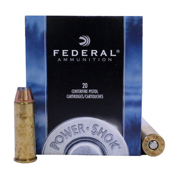 Federal C44B PowerShok Handgun 44 Rem Mag 180 gr Jacketed Hollow Point JHP 20 Per Box 25 UPC: 029465093082