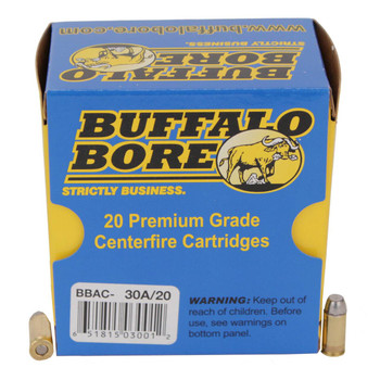 Buffalo Bore Ammunition 30A20 Personal Defense Strictly Business 32 ACP P 75 gr Hard Cast Flat Nose 20 Per Box 12 UPC: 651815030012
