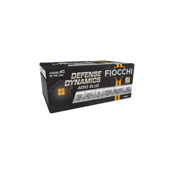 Fiocchi Defense Dynamics Aero Slug 12 Gauge Shotshell Ammunition, 2 3/4 in, 1150 fps, 1 oz, Slug - 10 Cartridge Box ( 10 / 1 )