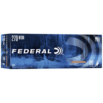 Federal Power-Shok Hyper Velocity Centerfire Ammunition, 270 WSM, Soft Point (SP), 130 Grain - 20 Cartridge Box ( 20 / 1 )