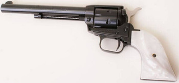 Heritage Mfg RR22MB6PRL Rough Rider  22 LR 22 WMR 6 Shot 6.50 Black Barrel Cylinder  Frame Altamont White Pearl Grips UPC: 727962500361