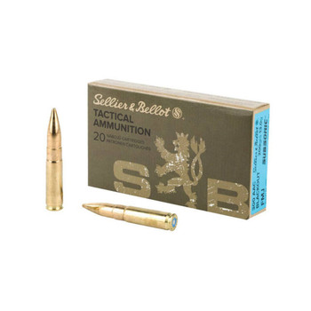 Sellier & Bellot Tactical Standard Velocity Centerfire Ammunition, 300 Blackout, Full Metal Jacket Subsonic, 200 Grain - 20 Cartridge Box ( 20 / 1 )