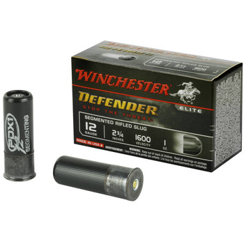 Winchester Defender PDX1 12 Gauge Slug Ammunition, 2 3/4 Inch, 1600 FPS, 1 Ounce, Segmented Rifled Slug - 10 Cartridge Box ( 10 / 1 )