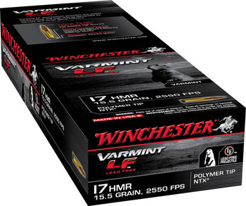 Winchester Varmint LF NTX Hyper Velocity Rimfire Ammunition, 17 HMR, Lead Free Hollow Point, 15.5 Grain - 50 Cartridge Box ( 50 / 1 )