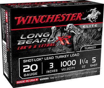 Winchester Long Beard XR 20 Gauge Shotshell Ammunition, 3 Inch, 1000 FPS, 1 1/4 Ounce, #5 Shot - 10 Cartridge Box ( 10 / 1 )