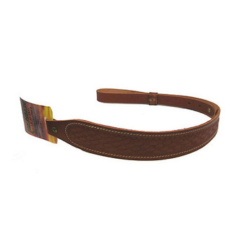 Hunter Company 027138 Cobra Carrier Sling made of Chestnut Tan Leather with Basket Weave Pattern Padded Design  1 Swivels for Rifles UPC: 021771016021