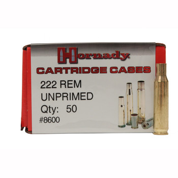 Hornady 8600 Unprimed Cases Cartridge 222 Rem Rifle Brass UPC: 090255486001
