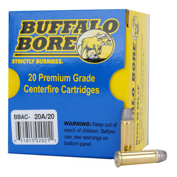 Buffalo Bore Ammunition 20A20 Heavy Strictly Business 38 Special P 158 gr Soft Cast Hollow Point 20 Per Box 12 UPC: 651815020211