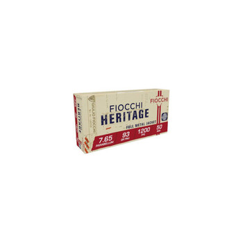 Fiocchi Heritage High Velocity Centerfire Ammunition, 7.65 x 21mm Parabellum, Semi Jacketed Soft Point, 93 Grain - 50 Cartridge Box ( 50 / 1 )
