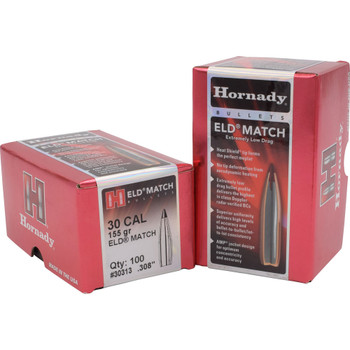 Hornady 30313 ELD Match  30 Cal .308 155 gr Extremely Low Drag Match 100 Per Box 15 Case UPC: 090255303131