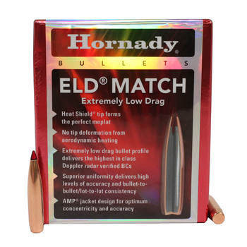 Hornady 30904 ELD Match  30 Cal .308 225 gr Extremely Low Drag Match 100 Per Box 15 Case UPC: 090255309041