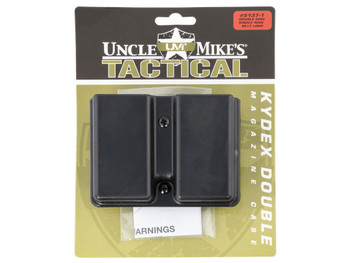 Uncle Mike's 51371 Kydex Double Mag Case Black Kydek, Belt Clip Mount Fits Belts Up To 1.75", Compatible With Single Stack Magazines