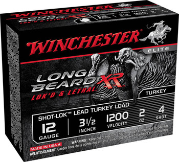 Winchester Long Beard XR 12 Gauge Shotshell Ammunition, 3 1/2 Inch, 1200 FPS, 2/3 Ounce, #4 Shot - 10 Cartridge Box ( 10 / 1 )