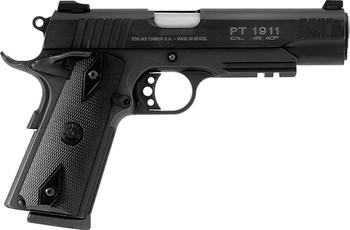 Taurus 1191101B1 1911  45 ACP Caliber with 5 Barrel 81 Capacity Overall Matte Black Finish Steel Picatinny RailBeavertail Frame Serrated Slide  Checkered Polymer Grip Includes 2 Mags UPC: 725327605430